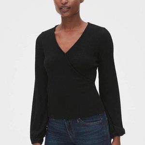 Ribbed Wrap Top
